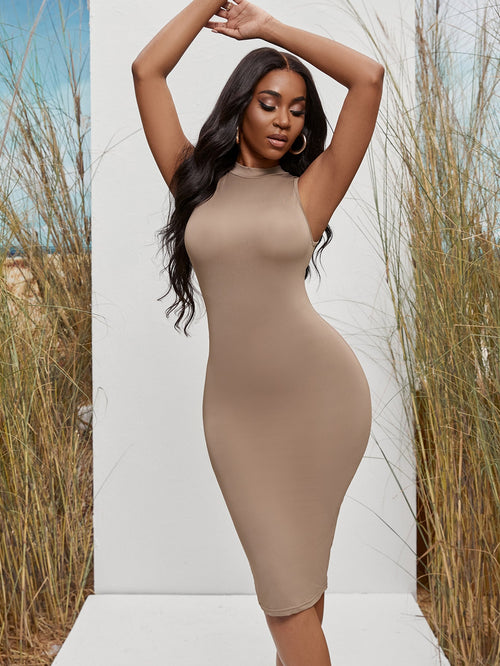 1 Mock Neck Bodycon Tank Dress