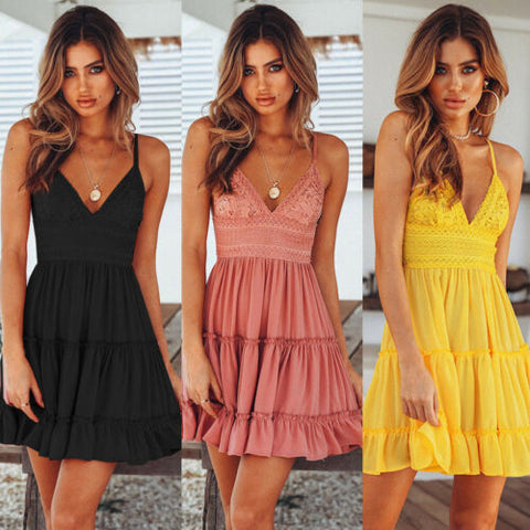 Colorful Striped Tie Back Cami Dress